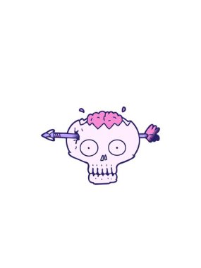 Karikatür kafatasının göz kırpan radyal çizgileri.