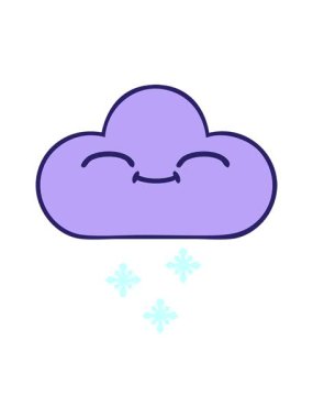 Mutlu bir kar bulutunun sevimli çizgi filminin ışık efekti.