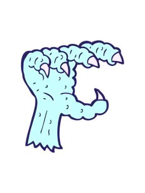 shivering motion animation of cartoon monster claw