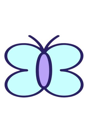 bobbing motion animation of simple cartoon butterfly