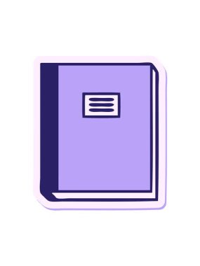 Sevimli bir çizgi film ders kitabının çıkartmasını salla ve durdur