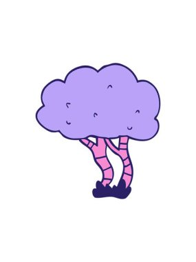 Dikkat çekici çizgi film ağaç tasarımı.