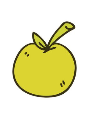 changing color animation of hand drawn cartoon apple