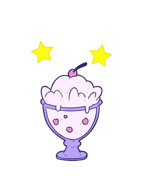 dönen yıldızların çizgi film animasyonu lezzetli tatlı illüstrasyonları