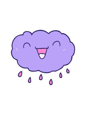 Mutlu karikatür bulutunun dönen hareket animasyonu