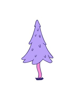 Ağaçlık çam ağaçlarının karalamalarının titreşimli animasyonu.