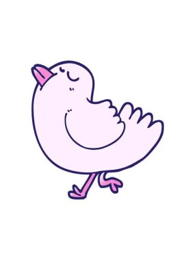 Vektör gradyan çizim çizgi filminin dönen hareket animasyonu kibirli kuş