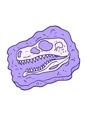 el çizimi karikatür şeklindeki antik fosil çiziminin pixelize etkisi