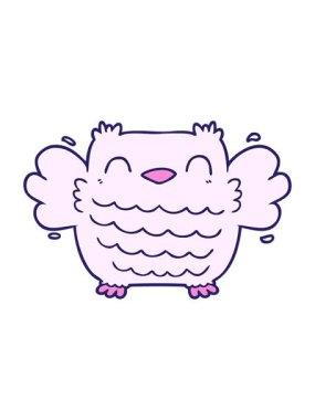 Retro karikatür baykuşunun hareketli animasyonu