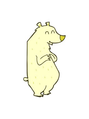 Çizgi film ayı karalama çiziminin renk animasyonu