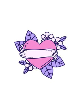 Bir kalp ve afişin stilize edilmiş görüntüsünün bölünme etkisi