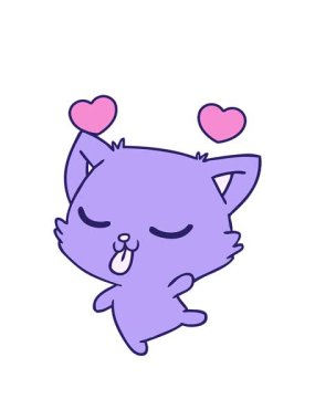 dönen kalpler serbest ve sevimli kawaii kedi çizgi filminin animasyonu