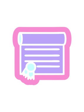 Diploma sertifikası sembolünün dönen hareket canlandırması