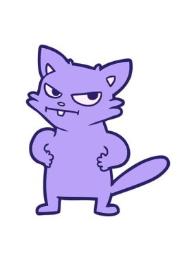 Sinirli kedi çizgi filminin basınçlı animasyonu