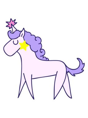 Parıldayan yıldızlar, tek boynuzlu atın el çiziminin animasyonunu etkiler.