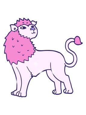 Çizgi film aslan illüstrasyonunun parıltı etkisi