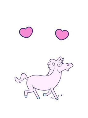 dönen kalp çizgi film koşu atının animasyonu