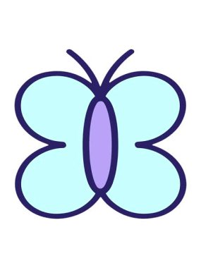 pressure popping animation of simple cartoon butterfly