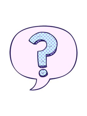 Soru işareti ve konuşma baloncuğunun dönen hareket animasyonu