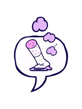 neon ışık efekti çizilmiş çizgi roman konuşma balonu çizgi film sigarasının animasyonu