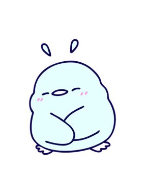 Sevimli yavru bir kuşun neon ışık efekti animasyonu