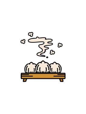 Geleneksel Japon hamur köftelerini ahşap tepside buharla pişirmenin gösterişli satış animasyonu.