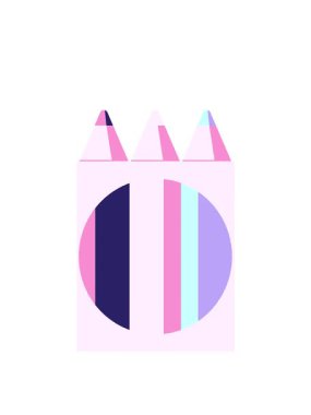 Renkli kalem paketinin canlandırılması grafik vektör tasarımı