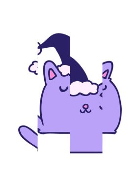 Kawaii kedisinin Noel çizgi filminin bölünmüş hareket animasyonu