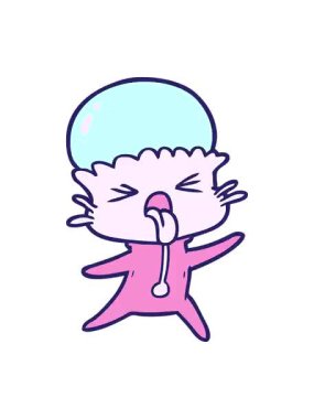 Garip uzaylı çizgi filminin titreşimli animasyonu