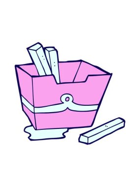 neon ışık efekti çizgi film patates kızartmasının animasyonu