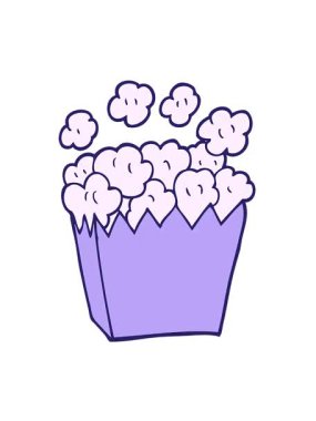 Karikatür karikatür çizgi filmlerinin hareketli animasyonları. Patlamış mısır.