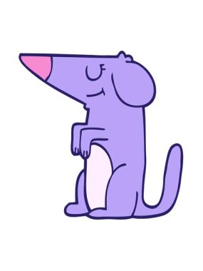 Çizgi filmin hareketli animasyonu. İyi huylu köpek.