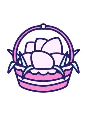 Paskalya sepeti illüstrasyonunun pixelize etkisi