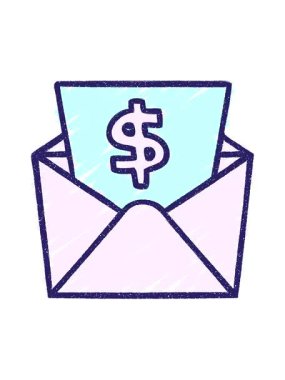 Para Posta Tebeşiri Çiziminin basınçlı animasyonu