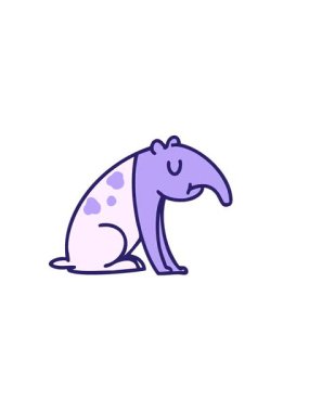 Brezilya tropikal tapir hayvanının yatay titreşimli animasyonu