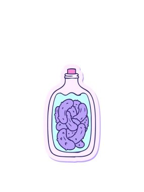 El çizimi çizgi film karikatürü turşulu turşu kavanozunun animasyonunu uzatıyorum.