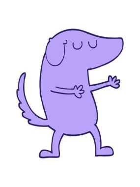 el çizimi çizgi filmin hareketli animasyonu mutlu köpek.