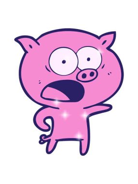 Çizgi filmdeki bağıran domuzun canlı görüntüsü.