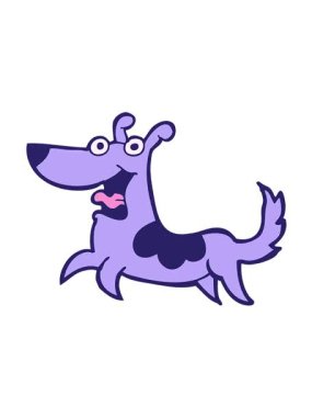 Mutlu köpek çizgi filminin titreşimli animasyonu