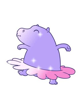 Çizgi film hipopotam balerinin ışıltı etkisi