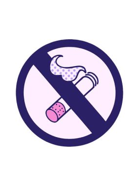 Çizgi roman tarzı sigara içilmeyen bir tabelanın basınçlı animasyonu