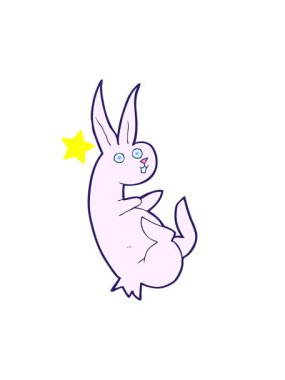 Parlayan yıldızlar tavşan çizgi filminin animasyonunu etkiler.