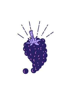 Geleneksel bir üzüm dövmesi çiziminin dikkat çekici animasyonu