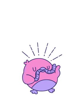 Yüksel ve kurtçukla Robin 'in animasyonunu yüzdür