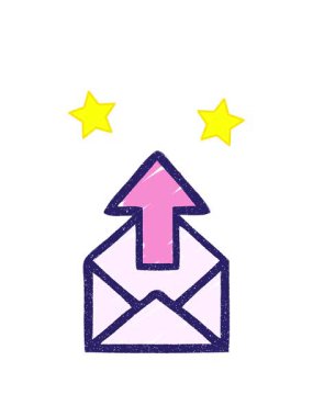 dönen yıldızlar Gönderilen Posta Çiziminin Canlandırması