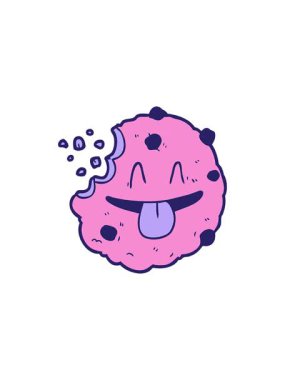 starburst effect animation of cartoon doodle of cookie