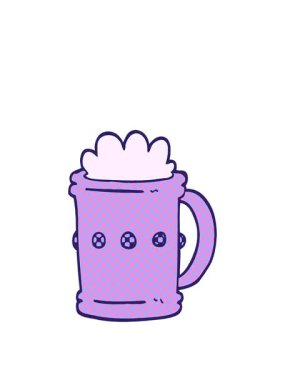 Çizgi roman tarzı bira tankardının animasyonunu genişletiyorum.