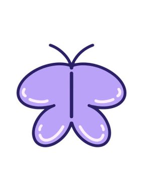 Basit, sevimli el çizilmiş kelebeğin animasyonu.