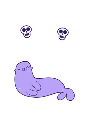 şirin fok balıklarının kafatası animasyonları