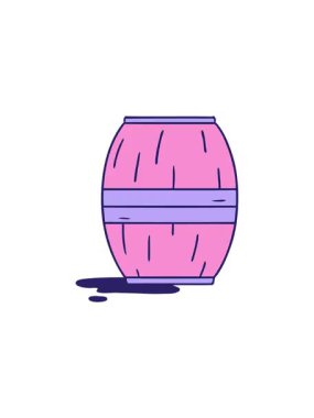 Bir şarap fıçısının el çizimi karikatürünün gösterişli satış animasyonu